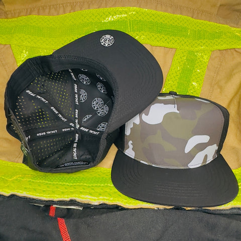 5 Panel Flat Black Camo Blank