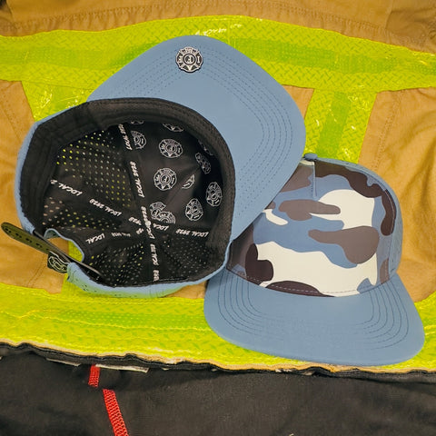 5 Panel Flat Blue Camo Blank