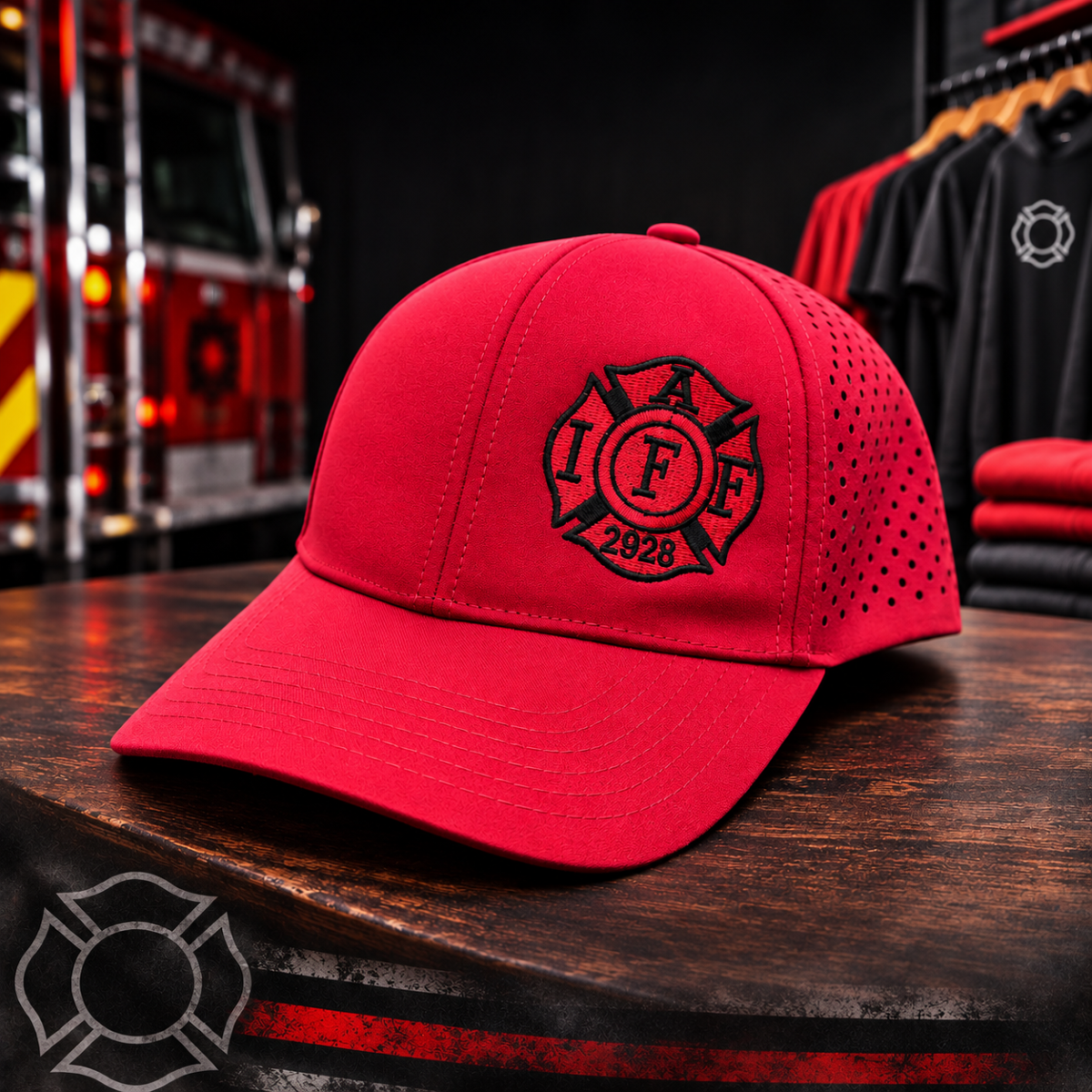 6 Panel Curved Red Hat