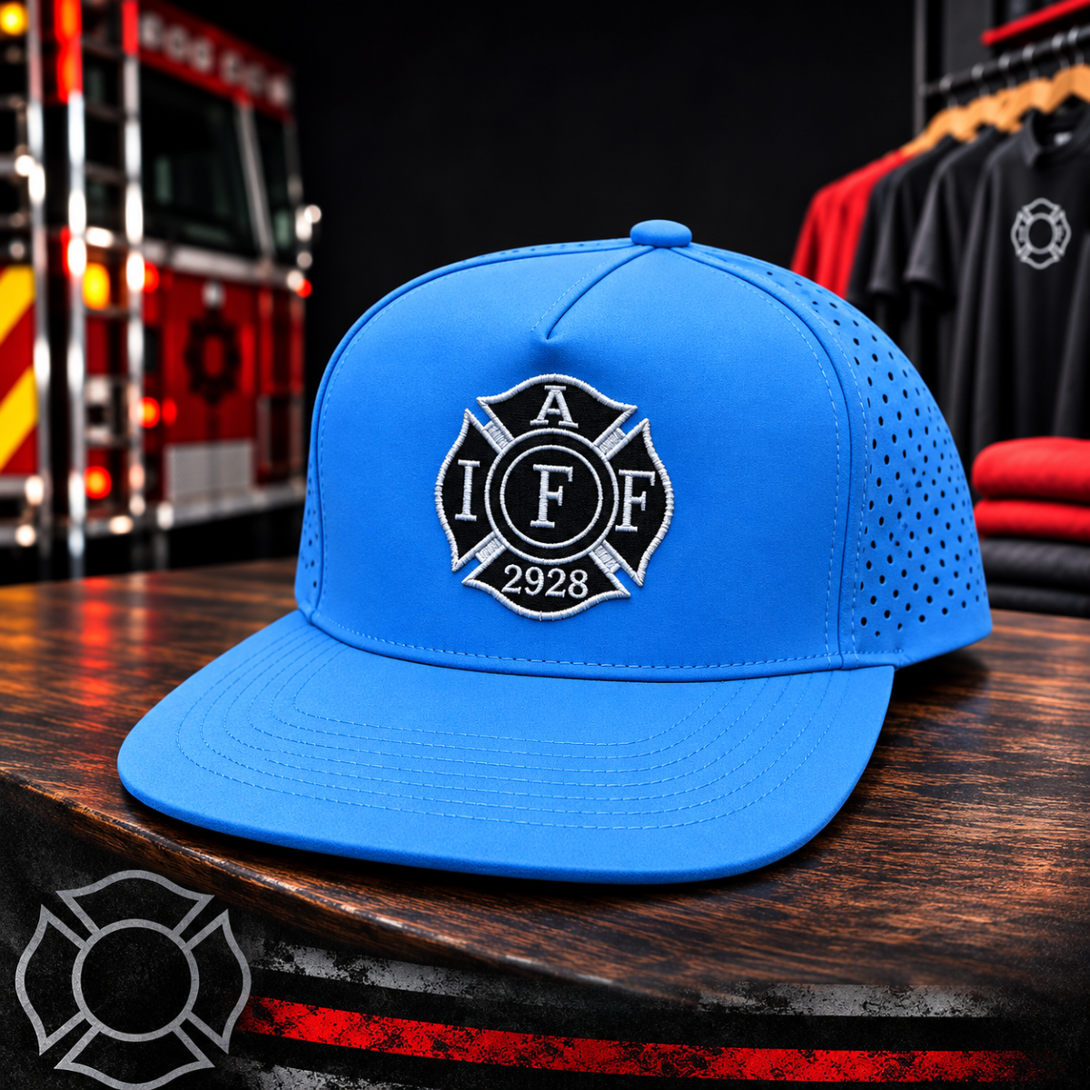 5 Panel Flat Electric Blue Hat