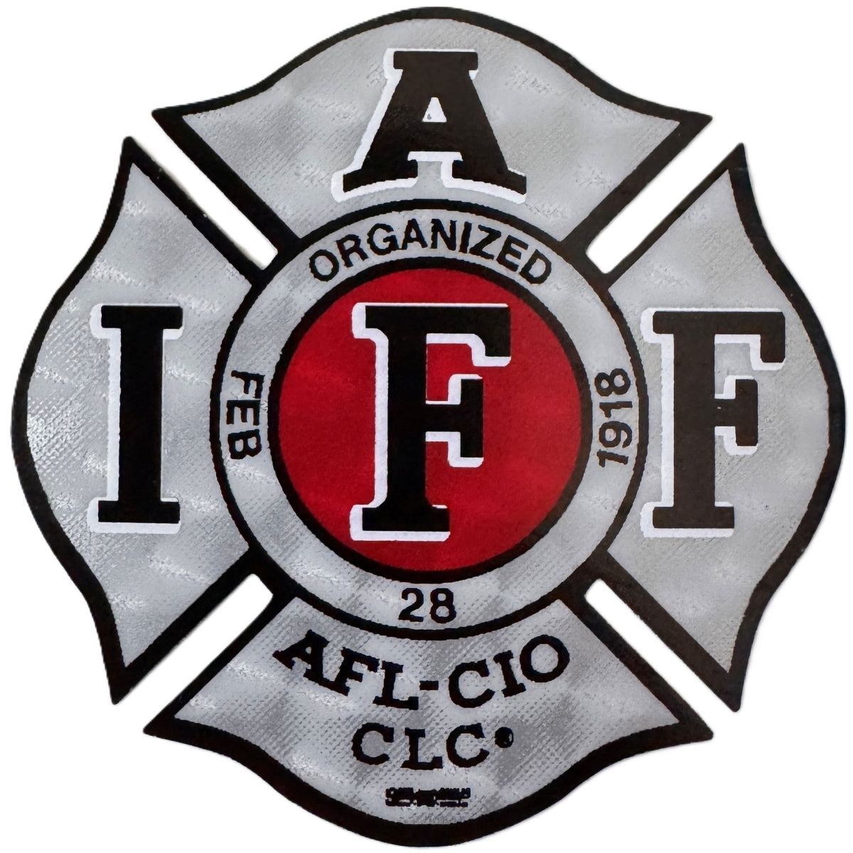 2" Reflective Silver/Red Decal
